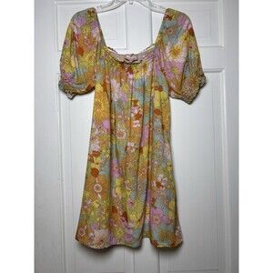 Show Me Your Mumu Mini Dress Multi-Color Floral Balloon Sleeve Women’s S